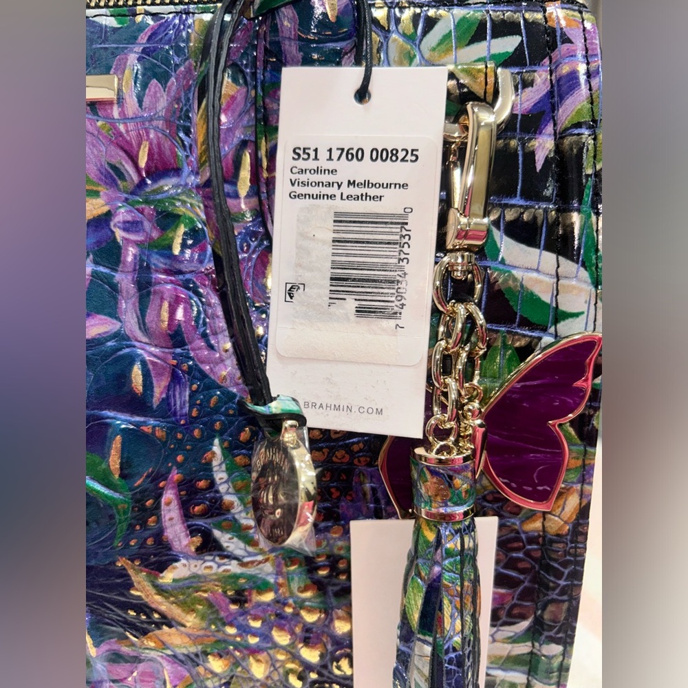 Colorful Women's Handbag with Purple Accents - Picture 10 of 12